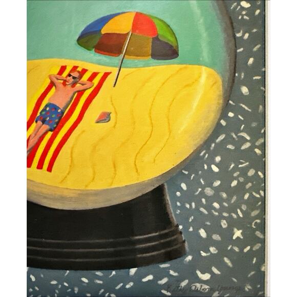 Framed 1990 The New Yorker Magazine March 12 Kathy Osborn Young Beach Snow - Picture 2 of 3